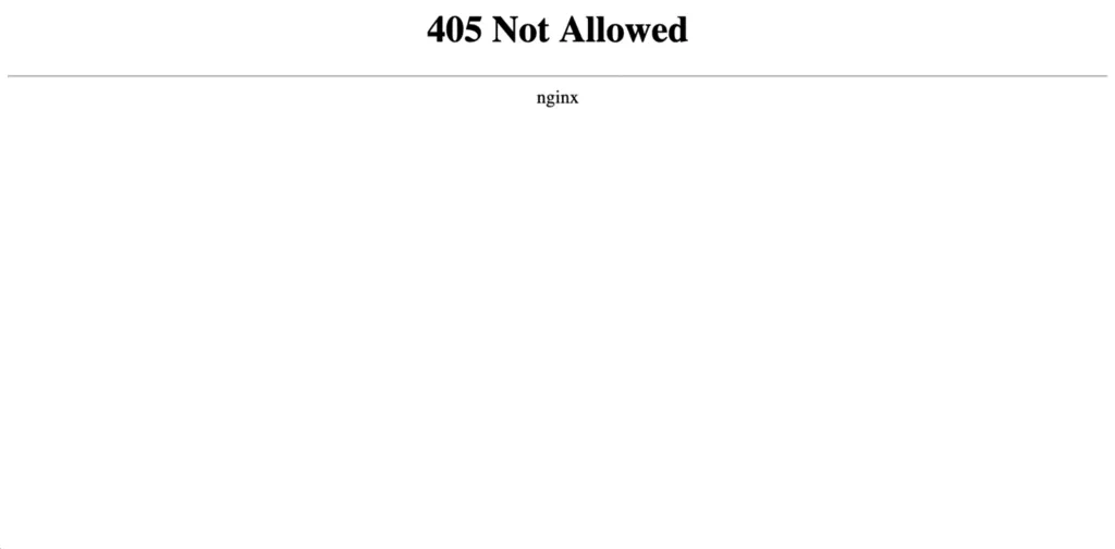 405 Not Allowed