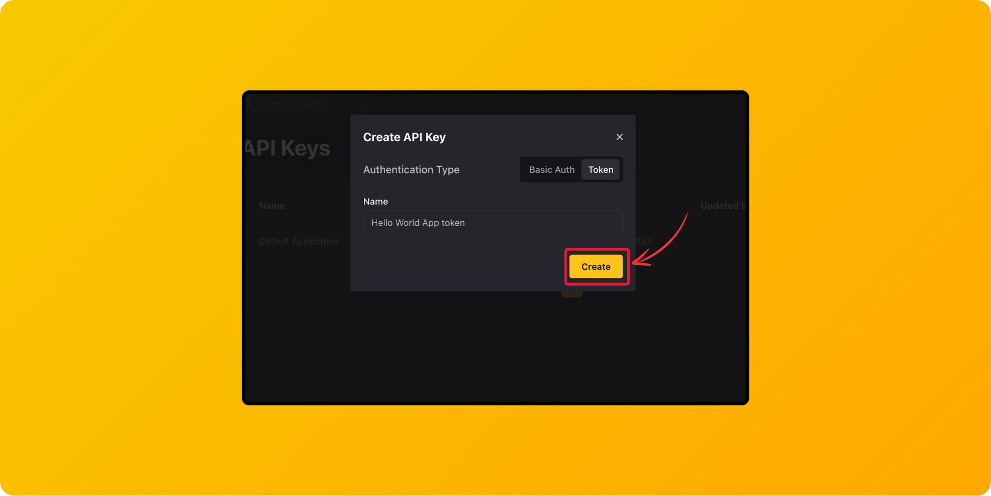 Create API Key