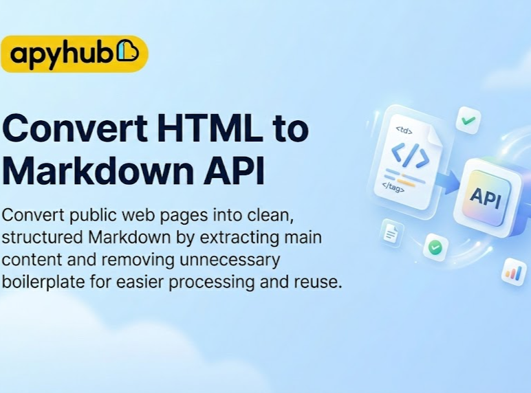 Convert HTML to Markdown API - ApyHub